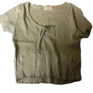 URBAN Nation womens green ribbed stretch crop top size medium